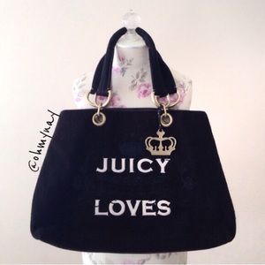 Vintage Juicy Couture Black Velour Purse